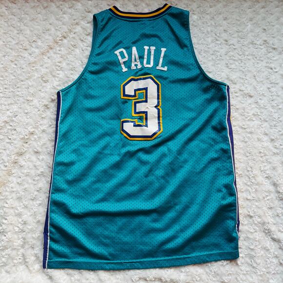 NBA New Orleans Hornets Chris Paul 3 Adidas Blue Jersey Length + 2 Mens Medium - Picture 6 of 7